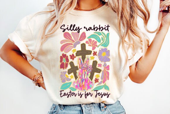 Boho Christian Easter Bunny PNG
