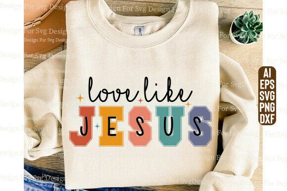 Boho Christian PNG: Love Like Jesus T-Shirt Designs