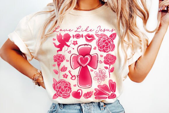 Boho Valentine Christian Jesus PNG T-Shirt Designs