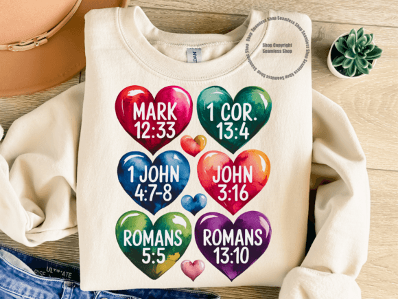 Christian Valentine PNG Bible Verses T-Shirt Designs