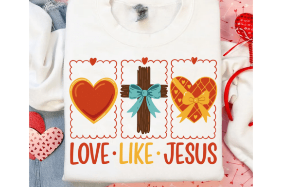 Coquette Love Like Jesus PNG: T-Shirt Designs
