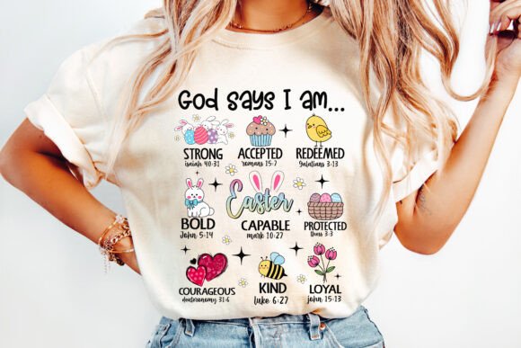 God Says I Am Christian Easter PNG — T-Shirt Designs
