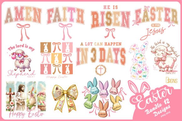 Jesus Easter SVG Christian Bundle PNG for T-Shirt Designs