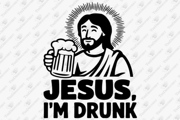 Jesus I'm Drunk Party Drinking Humor Pun