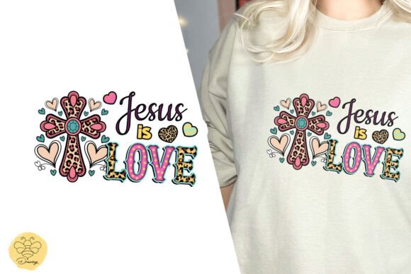 Jesus is Love Western Valentine PNG T-Shirt Designs