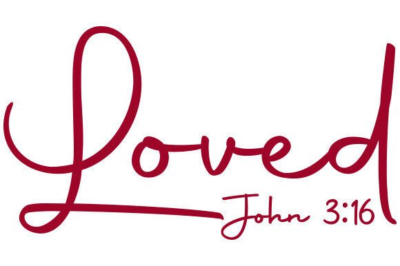 Loved John 3:16, Christian Valentine PNG