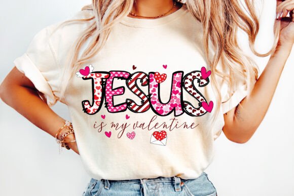 Retro Jesus Valentine PNG for T-Shirt Designs